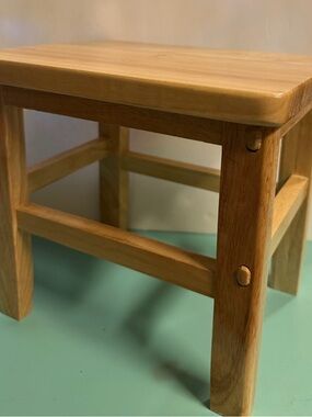 Solid Wood Small Stool - Natural Light Wood